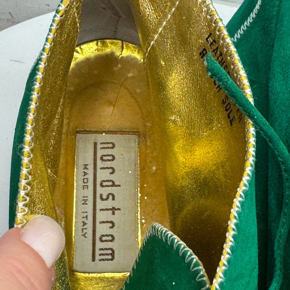 Nordstrom Green Leather Oxfords - Picture 3 of 6